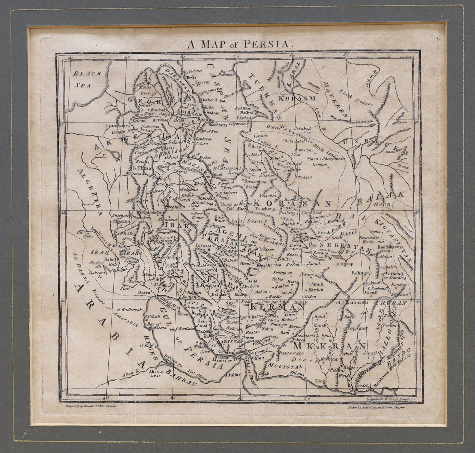 John Norden & William Hole, 17th century engraved county map of Hampshire, originally produced for William Camden's Britannia and published 1637, later hand-coloured, 30 x 32cm; Moll, Herman - The Dominions of Muscovy in